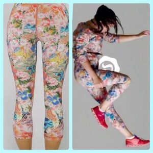 Lululemon Seawheeze 2018 Speed Up Crop 21” Floral Millefiori Coral Cherry sz.6